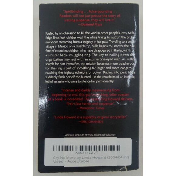 Cry No More by Linda Howard Romantic Suspense Thriller Paperback - Picture 2 of 3